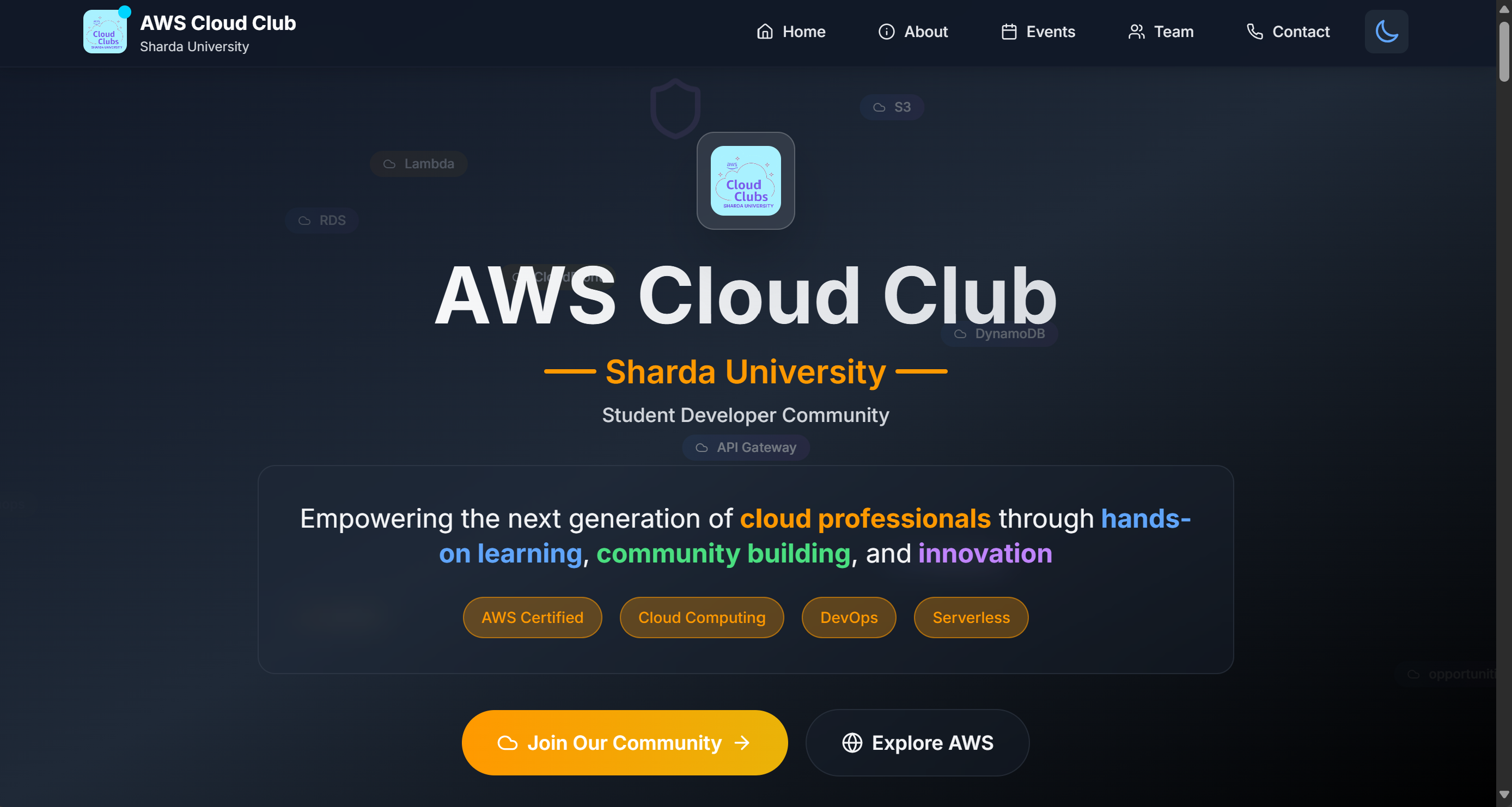 AWS Cloud Club Website